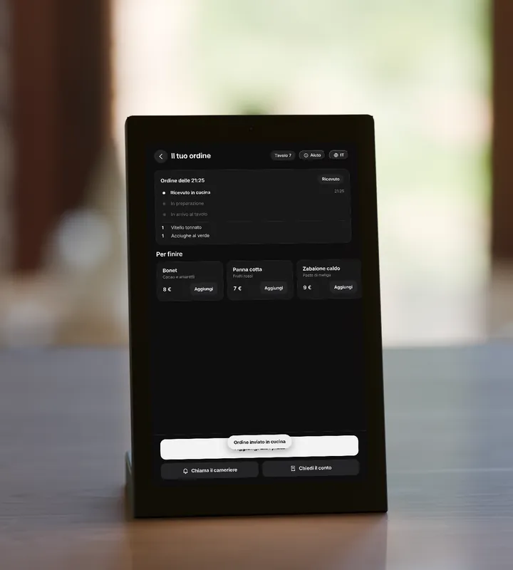 Display al tavolo: L’ordine va in cucina