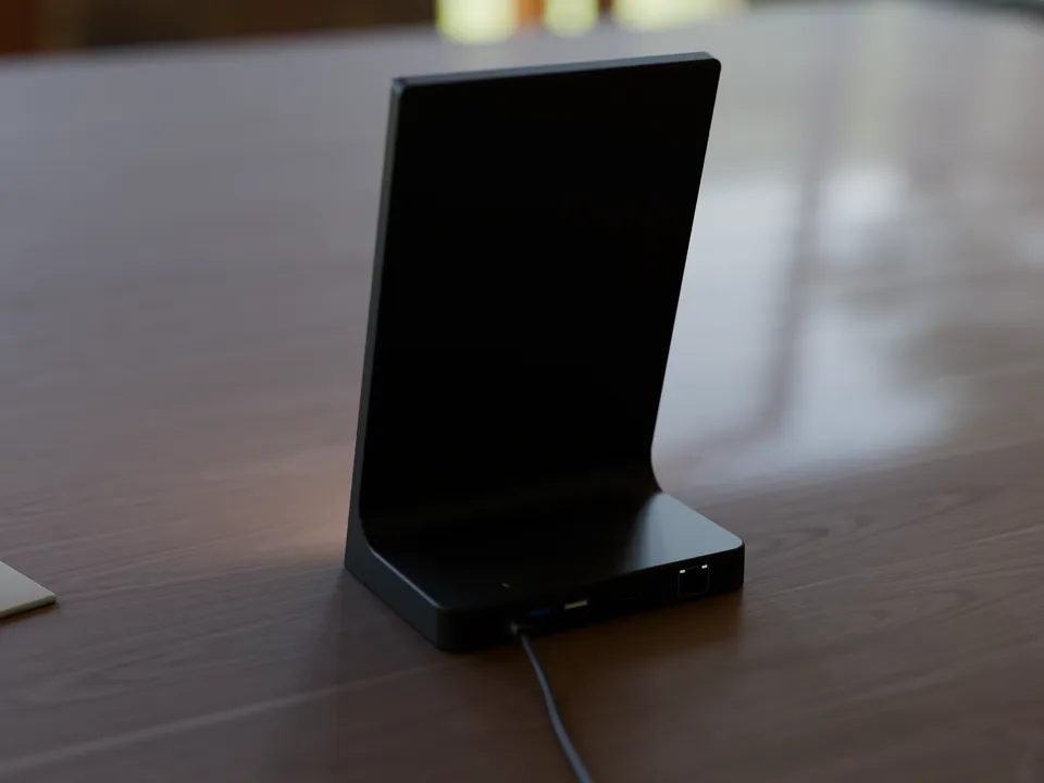 Il display Tapside visto da dietro, con le prese nel piede